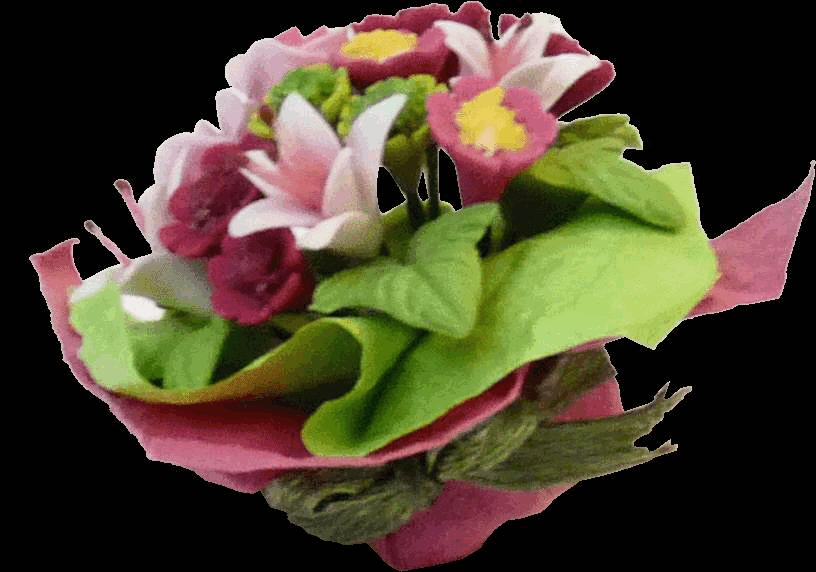 Flowers Wrapped in Paper with Bow