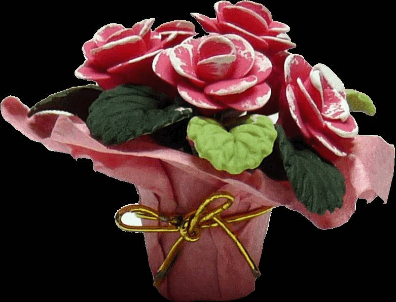 Flowers Wrapped in Paper with a Bow