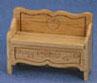 Oak Carved Storage Bench
