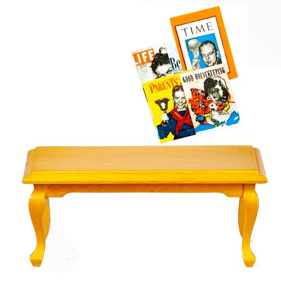 (image for) Coffee Table w/ Magazines - Walnut
