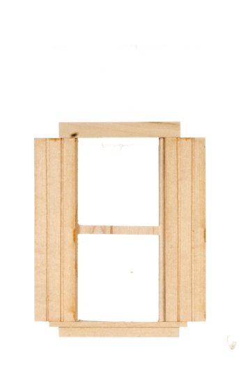 (image for) 1 Over 1 Single Dollhouse Window w/ Shutters