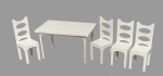 Rectangular Dining Room Table w/ 4 Chairs - Flat White (image for) Rectangular Dining Room Table w/ 4 Chairs - Flat White
