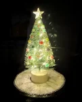 (image for) 24 Light LED 6.5in Decorated Christmas Tree w/ Skirt & Star