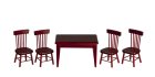 (image for) Table & 4 Chairs - Mahogany - 5pc