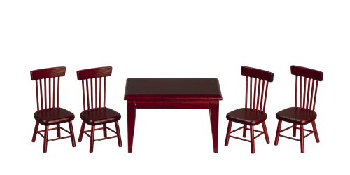 (image for) Table & 4 Chairs - Mahogany - 5pc
