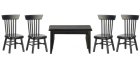 (image for) Table & 4 Chairs - Black - 5pc