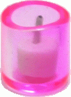 (image for) White Candle in Pink Candle Holder