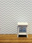 Soft Teal Chevron Dollhouse Wallpaper 3pc (image for) Soft Teal Chevron Dollhouse Wallpaper 3pc