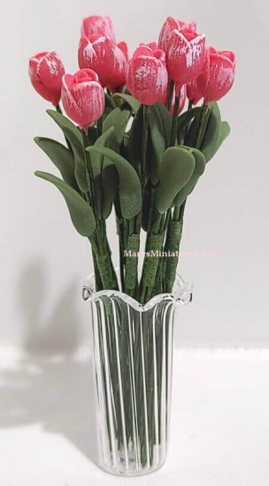 (image for) 12 Pink Tulips w/ Vase