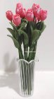 (image for) 12 Pink Tulips w/ Vase