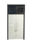 (image for) Modern Silver Refrigerator w/ Cabinet - Black