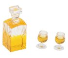 Square Decanter w/ 2 Filled Glasses - Light Color (image for) Square Decanter w/ 2 Filled Glasses - Light Color