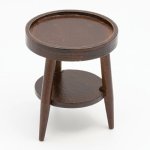 (image for) 2 Tier Round Telephone End Table - Walnut