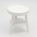2 Tier Round Telephone End Table - White (image for) 2 Tier Round Telephone End Table - White