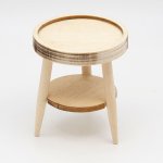 2 Tier Round Telephone End Table - Unfinished (image for) 2 Tier Round Telephone End Table - Unfinished