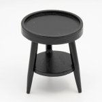(image for) 2 Tier Round Telephone End Table - Black