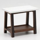 (image for) Rectangular Marble Top End Table - Walnut Finished