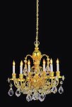 (image for) Brass 6-Arm Crystal Chandelier