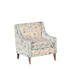 (image for) Vintage Fauteuil Upholstered Chair - Lavender Floral Print