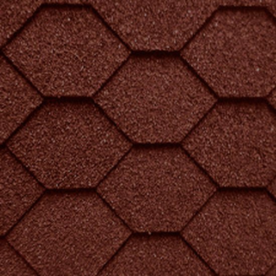(image for) Red Decorative Hex Asphalt Shingles 157 Square Inches