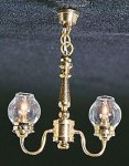 (image for) 2 Up-Arm Clear Globe Chandelier