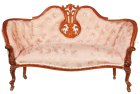 (image for) Queen Anne Upholstered Settee - Walnut