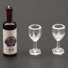 Wine Bottle w/ Glasses 2pc - Clear (image for) Wine Bottle w/ Glasses 2pc - Clear