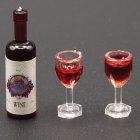 (image for) Red Wine Bottle w/ Glasses 2pc - Clear - Filled