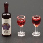 (image for) Red Wine Bottle w/ Glasses 2pc - Clear - Filled