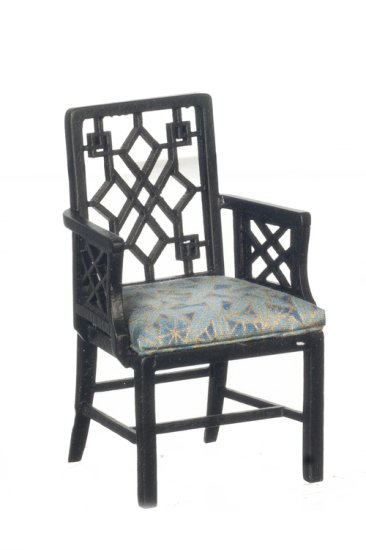 (image for) Chinese Chippendale Armchair - Black