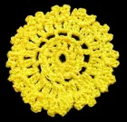 (image for) Hand Crocheted 1 Inch Fancy Doily Yellow