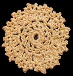 (image for) Hand Crocheted 1 Inch Fancy Doily Tan