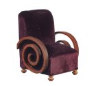 (image for) Art Deco Chair - Red & Walnut