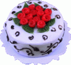 (image for) Ornate Holiday Rose Cake
