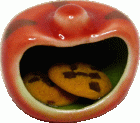 Orange & Green Ceramic Pumpkin with Cookies (image for) Orange & Green Ceramic Pumpkin with Cookies