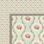 (image for) 1/2in Scale Pale Pink & Green Mosaic Wallpaper