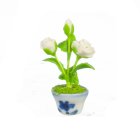 (image for) 1/2in Scale Roses in Pot White