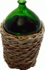 Glass Demijohn in Tall Wicker Basket Green (image for) Glass Demijohn in Tall Wicker Basket Green