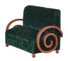 (image for) Art Deco Settee - Green & Walnut