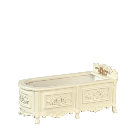 (image for) 1/2in Scale French Provincial Bathtub - Antiqued White