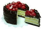 Chocolate Frosted Cream Cake w/ Cherry on Top (image for) Chocolate Frosted Cream Cake w/ Cherry on Top