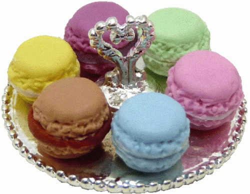 (image for) Macarons on Silver Tray - Multicolored