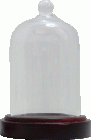 (image for) Glass Dome w/ Handle on Wood Base