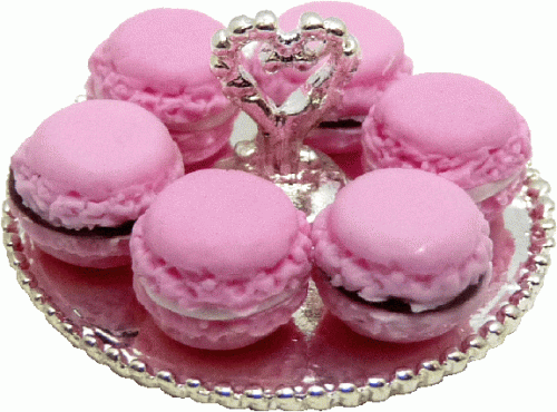 (image for) Macarons on Silver Tray - Pink