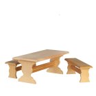 (image for) Trestle Table w/ 2 Benches - Unfinished