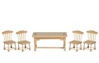 Rectangular Dining Room Set w/ 4 Chairs - Unfinished 5pc (image for) Rectangular Dining Room Set w/ 4 Chairs - Unfinished 5pc