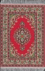 (image for) Turkish Rectangular Area Rug - Red & Green Floral