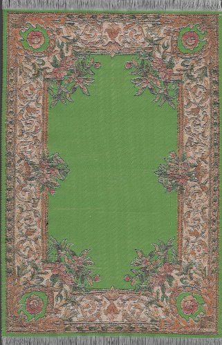 (image for) Turkish Rectangular Area Rug - Dusty Green Floral