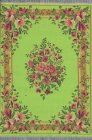 (image for) Turkish Rectangular Area Rug - Lime Green Floral