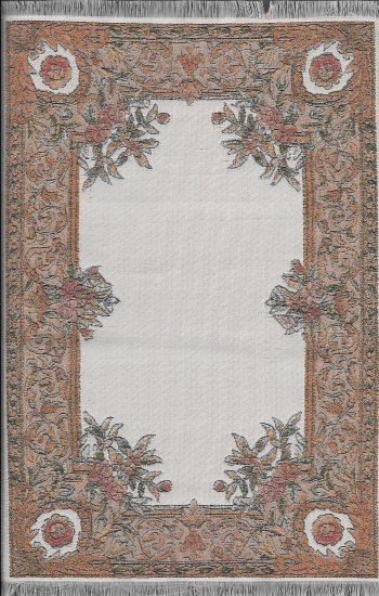(image for) Turkish Rectangular Area Rug - Red Green & Black Floral